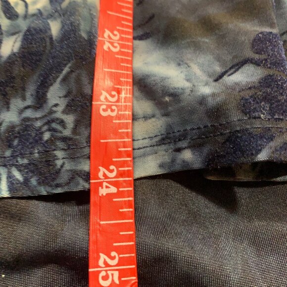 Dressbarn Women’s Top Blue Velvet Tie-Dye Burnout Sleeveless 1XL Beaded Neckline - Picture 13 of 13